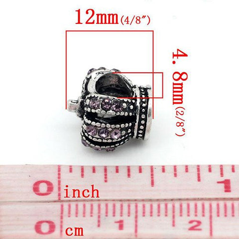 Mauve Crown European Bead Compatible for Most European Snake Chain Bracelet - Sexy Sparkles Fashion Jewelry - 2