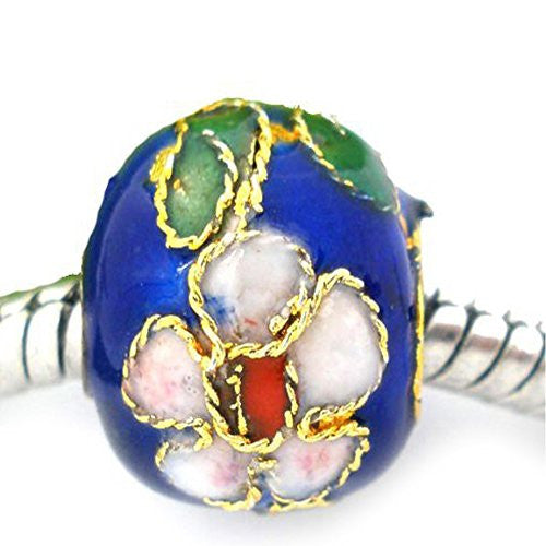 Blue,Gold,  Red ,Green & White Cloisonne Charm Compatible with European Snake Chain Charm Bracelet - Sexy Sparkles Fashion Jewelry
