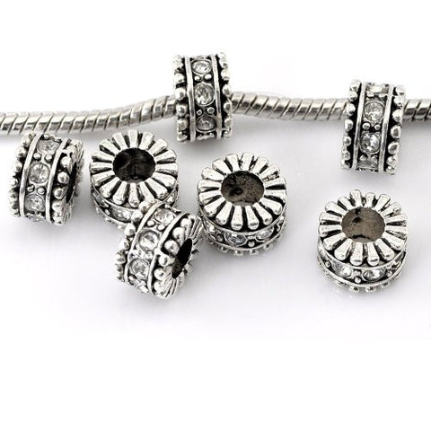 Diamond Clear  CrystalsEuropean Bead Compatible for Most European Snake Chain Charm Bracelet - Sexy Sparkles Fashion Jewelry - 2