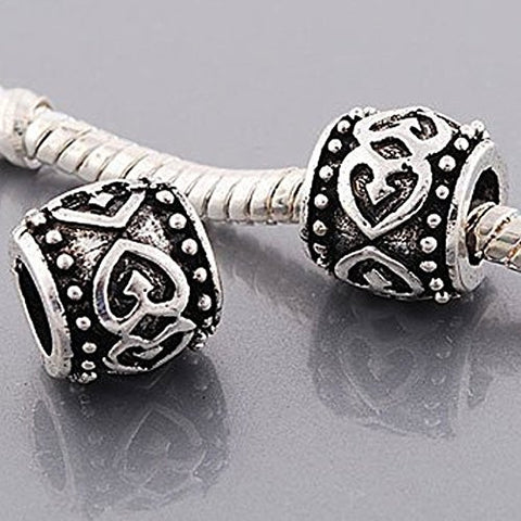 Lucky in Love Heart Charm European Bead Compatible for Most European Snake Chain Bracelet - Sexy Sparkles Fashion Jewelry - 2