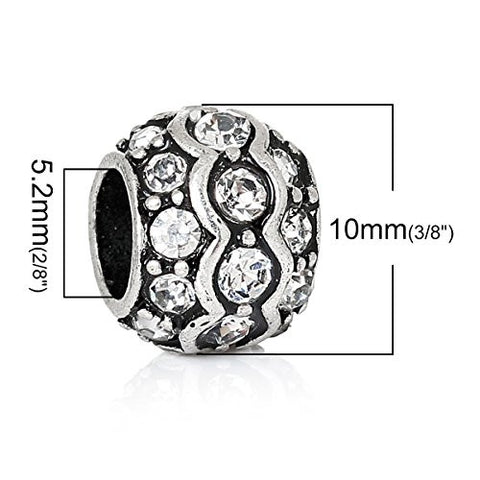 Clear crystal European Bead Compatible for Most European Snake Chain Charm Bracelet - Sexy Sparkles Fashion Jewelry - 3