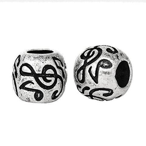 Barrel Musical Note Pattern Charm Bead - Sexy Sparkles Fashion Jewelry - 2