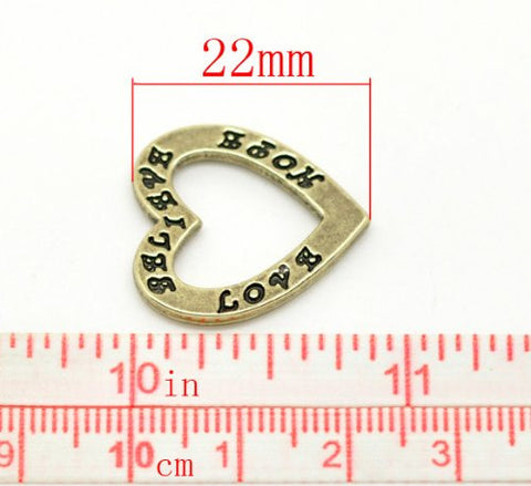 Believe Love Hope Heart Charm Pendant for Necklace - Sexy Sparkles Fashion Jewelry - 3