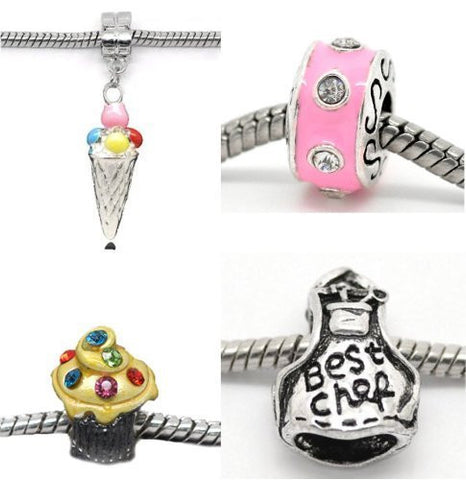 Chef Inspired Charm Beads For Snake Chain Bracelets - Sexy Sparkles Fashion Jewelry - 2
