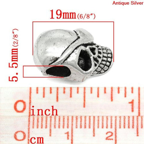 Halloween Skeleton Skull Charm European Bead Compatible for Most European Snake Chain Bracelet - Sexy Sparkles Fashion Jewelry - 3