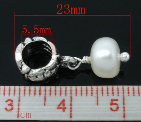 Created Imitation Pearl Dangle Charm European Bead Compatible for Most European Snake Chain Bracelet - Sexy Sparkles Fashion Jewelry - 4