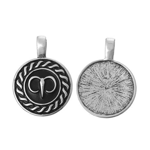 Round Constellation Aries Zodiac Sign Charm Pendant for Necklace - Sexy Sparkles Fashion Jewelry - 2