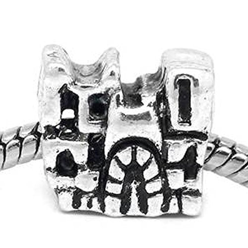 Princess Castle European Bead Compatible for Most European Snake Chain Bracelet - Sexy Sparkles Fashion Jewelry - 1