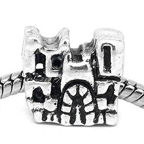 Princess Castle European Bead Compatible for Most European Snake Chain Bracelet - Sexy Sparkles Fashion Jewelry - 1