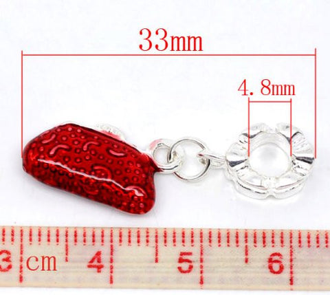 Red Enamel Purse Dangle Charm European Bead Compatible for Most European Snake Chain Bracelet - Sexy Sparkles Fashion Jewelry - 3
