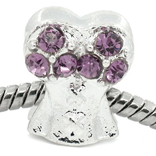 Purple Corset Top with Rhinestone Charm Bead Spacer For Snake Chain Bracelets