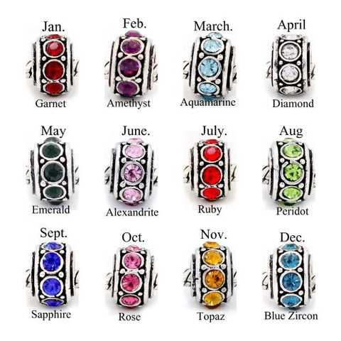 Birthstone Spacer Bead Charm (June Lt Pink) - Sexy Sparkles Fashion Jewelry - 4