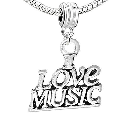 I Love Music Charm Bead for European Snake Chain Charm Bracelet - Sexy Sparkles Fashion Jewelry