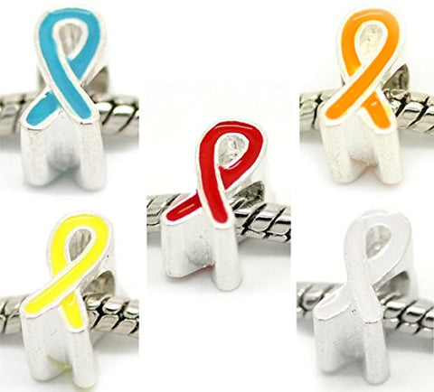 Yellow Ribbon Awareness Charm Bead for European Snake Chain Charm Bracelet - Sexy Sparkles Fashion Jewelry - 2