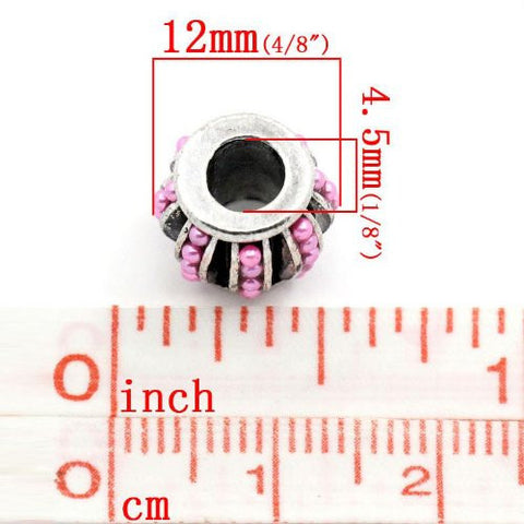 Pink Resin Lantern w/ Dots Bead Spacer For Snake Chain Charm Bracelet - Sexy Sparkles Fashion Jewelry - 2