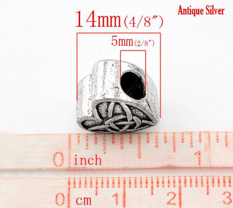 Celtic Knot Triquetra Heart Charm Spacer European Bead Compatible for Most European Snake Chain Bracelet - Sexy Sparkles Fashion Jewelry - 3
