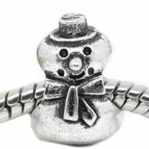 Snowman Spacer Beads for Snake Chain Charm Bracelet - Sexy Sparkles Fashion Jewelry - 1