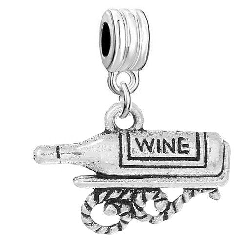 Wine Bottle Bead Compatible for Most European Snake Chain Bracelet