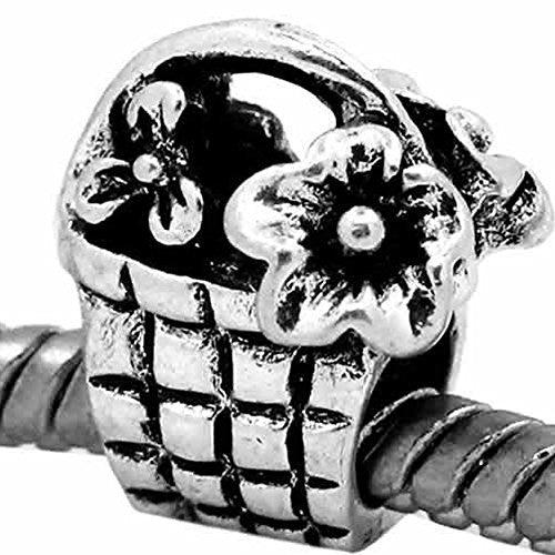 Basket of Flowers Charm European Bead Compatible for Most European Snake Chain Bracelet - Sexy Sparkles Fashion Jewelry - 1