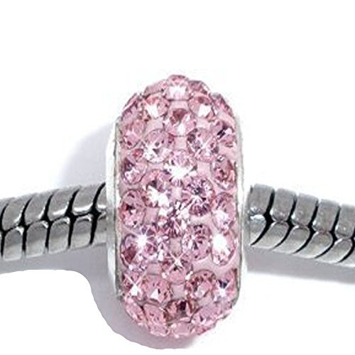 Birthstone June Lt Pink  Crystals Bead Pandora Troll Chamilia Biagi Bead Compatible - Sexy Sparkles Fashion Jewelry