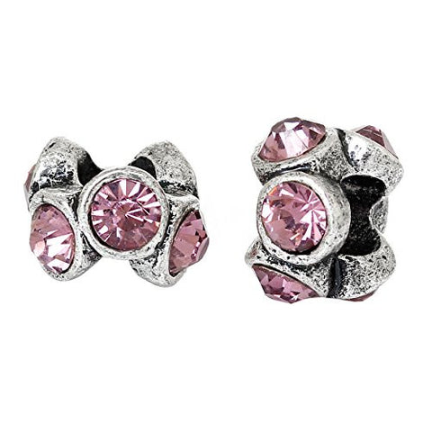 Birthday Month Charms W/ Round  Crystals Bead  (February) - Sexy Sparkles Fashion Jewelry - 2