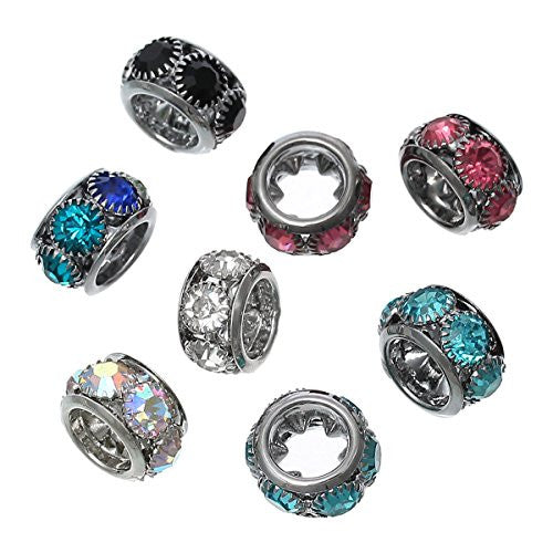 10 Pc  Crystal Charm Beads For Snake Chain Bracelet (Random Selected) - Sexy Sparkles Fashion Jewelry