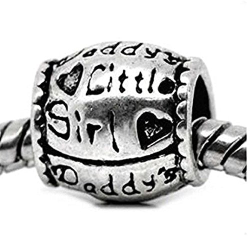 Daddy's Little Girl European Bead Compatible for Most European Snake Chain Bracelet