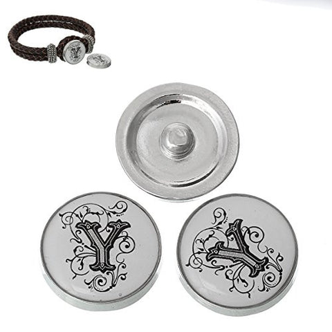 Alphabet Letter Y Chunk Snap Button Pendant Fits Snaps Chunk Bracelet - Sexy Sparkles Fashion Jewelry - 3