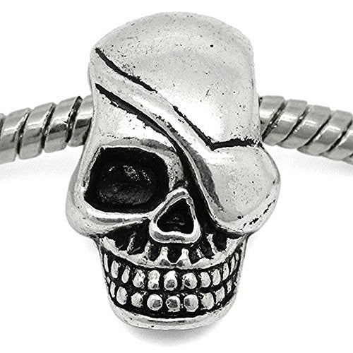 Halloween Skeleton Skull Charm European Bead Compatible for Most European Snake Chain Bracelet - Sexy Sparkles Fashion Jewelry - 1