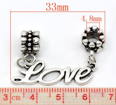 Love Dangle European Bead Compatible for Most European Snake Chain Bracelet - Sexy Sparkles Fashion Jewelry - 2