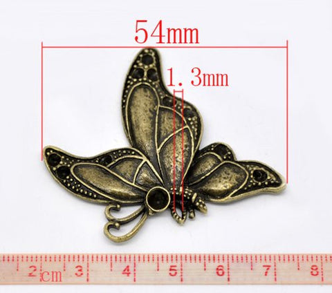 Antique Bronze Plated Base Butterfly Pendant for Necklace - Sexy Sparkles Fashion Jewelry - 3