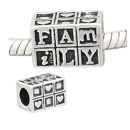 Charms for Mom Family Block Bead for Snake Chain Charm for Charm Bracelet