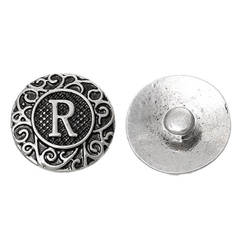 Alphabet Letter R Chunk Snap Button or Pendant Fits Snaps Chunk Bracelet - Sexy Sparkles Fashion Jewelry - 1