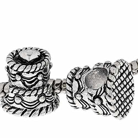 Double Deck Wedding Cake Bead Charm For Snake Charm Bracelet - Sexy Sparkles Fashion Jewelry - 1
