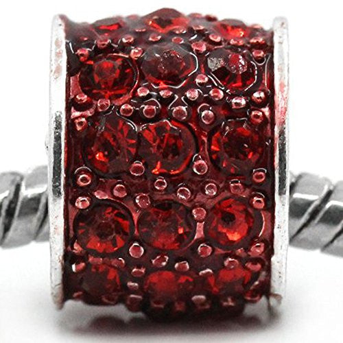 Red Sparkly Charm w/ Rhinestones for Snake Chain Charm Bracelets