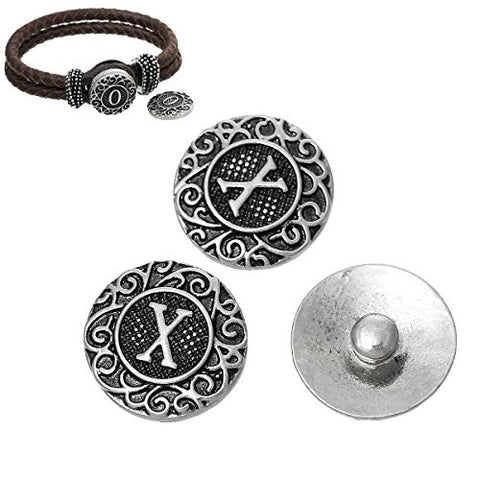 Alphabet Letter X Chunk Snap Button or Pendant Fits Snaps Chunk Bracelet - Sexy Sparkles Fashion Jewelry - 2