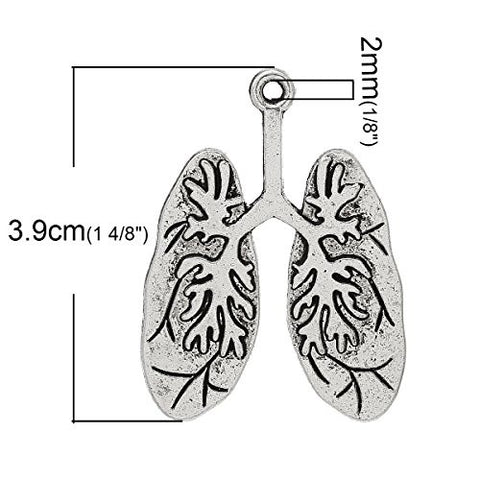 Human Anatomy Lung Charm Pendant For Necklace - Sexy Sparkles Fashion Jewelry - 2