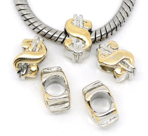 Dollar Sign Bead European Bead Compatible for Most European Snake Chain Charm Bracelet - Sexy Sparkles Fashion Jewelry - 2