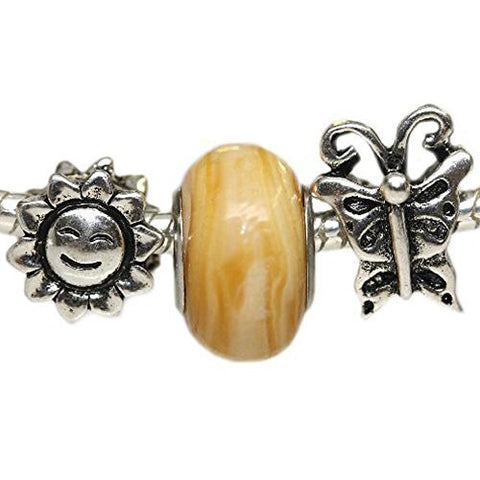 Springtime Theme Charm Beads for Snake Chain Charm Bracelet - Sexy Sparkles Fashion Jewelry - 1