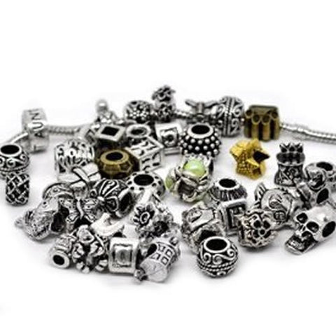 Twenty (20) Mixed European European Bead Compatible for Most European Snake Chain Bracelet - Sexy Sparkles Fashion Jewelry - 3