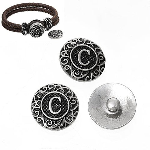 Alphabet Letter C Chunk Snap Button or Pendant Fits Snaps Chunk Bracelet - Sexy Sparkles Fashion Jewelry - 2