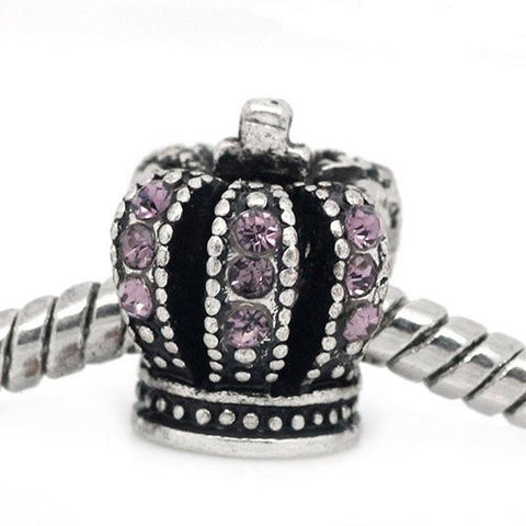 Mauve Crown European Bead Compatible for Most European Snake Chain Bracelet - Sexy Sparkles Fashion Jewelry - 4