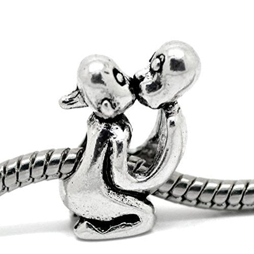 Loving Couple Kissing European Bead Compatible for Most European Snake Chain Bracelet - Sexy Sparkles Fashion Jewelry