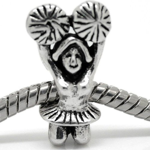 Cheerleader Charm European Bead Compatible for Most European Snake Chain Bracelet