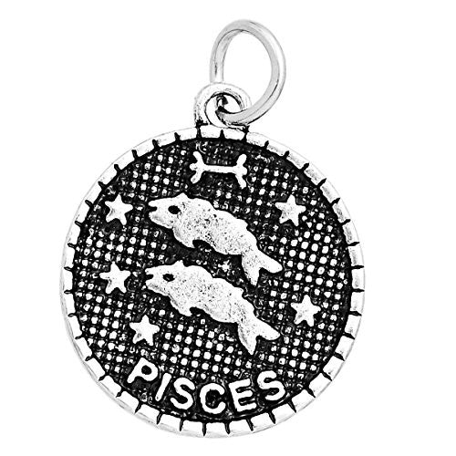 Round Pisces Charm Pendant