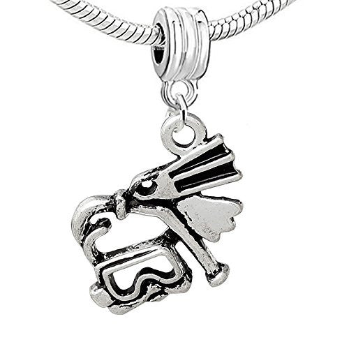 Scuba Diving Mask and Snorkel Charm Bead for European Snake Chain Charm Bracelet - Sexy Sparkles Fashion Jewelry