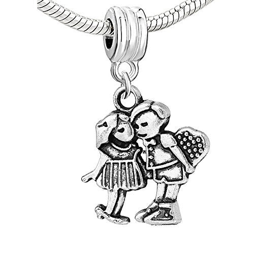 Couple Boyfriend and Girlfriend in Love Charm Spacer European Bead Compatible for Most European Snake Chain Bracelet - Sexy Sparkles Fashion Jewelry