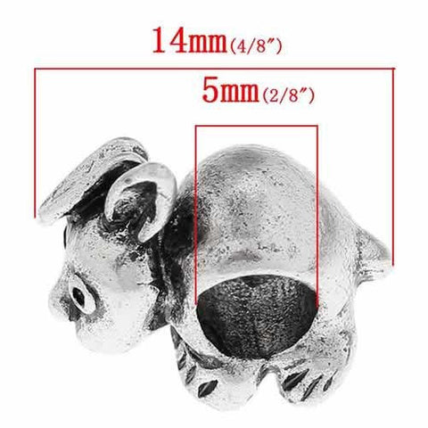 Bunny Rabbit Charm European Bead Compatible for Most European Snake Chain Bracelet - Sexy Sparkles Fashion Jewelry - 3
