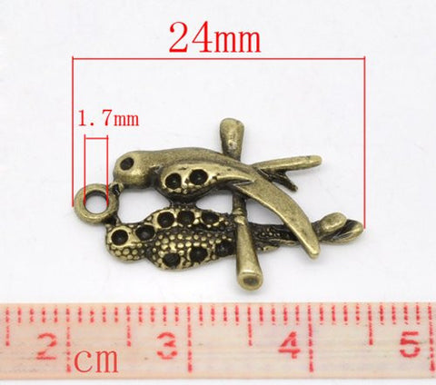 Antique Bronze Plated Base Bird Charm Pendant for Necklace - Sexy Sparkles Fashion Jewelry - 3