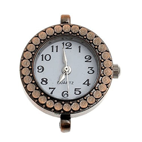 Watch Face Fits Bracelet/necklace Round Antique Copper Dot Carved Easy to Read Battery Included